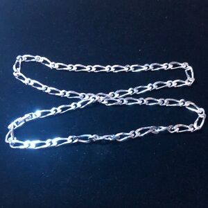 Silver tone chain link necklace.